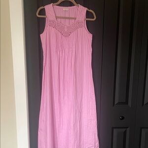 Nora Rose  Pink Crochet Trim Dress